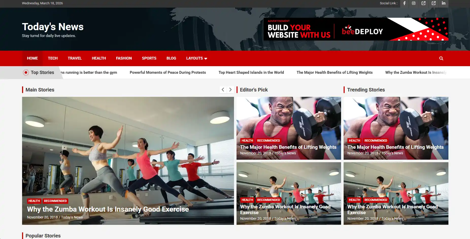 News Website - A professional news website built with WordPress.